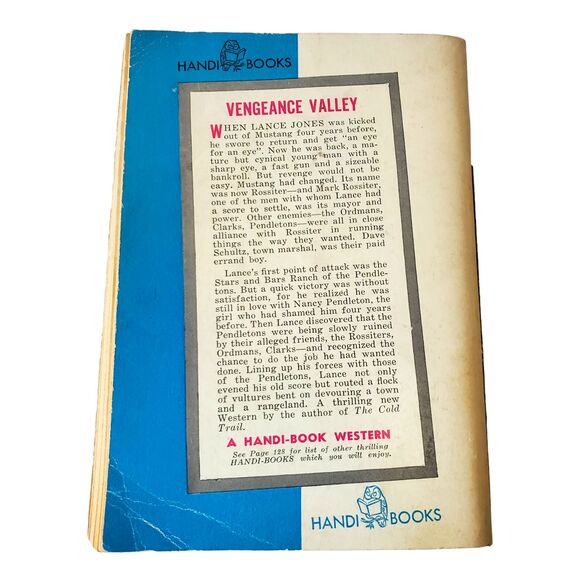 1950 Vengeance Valley by Paul Evan Lehman Western Pulp Fiction Classic - Picture 2 of 10